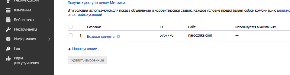 Как должно получиться в Яндекс Директе